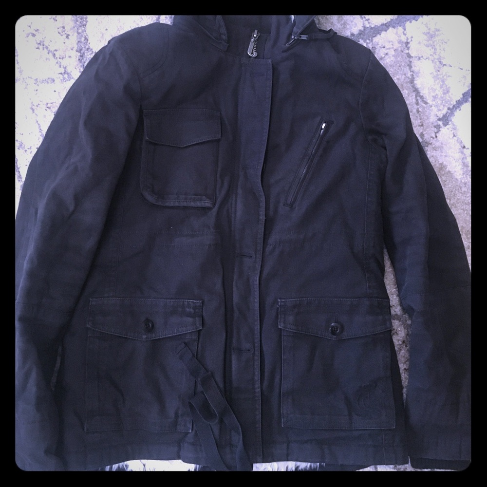 Juicy Couture Fur Lined Canvas Jacket